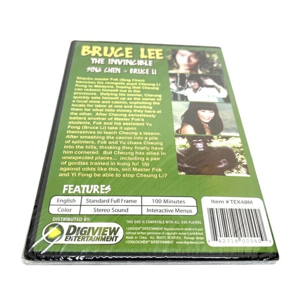 Bruce Lee The Invincible Kung Fu DVD From 2006 By Digiview Factory Sealed - Picture 2 of 2